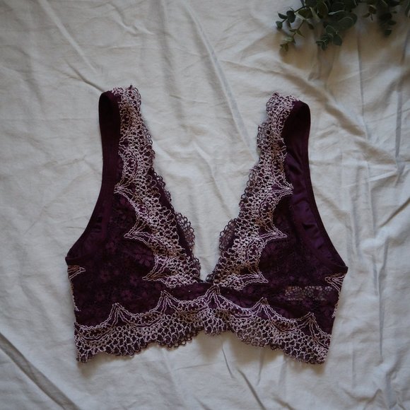 Victoria's Secret Lace Bralette Maroon Small - Picture 2 of 6